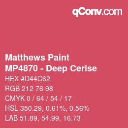 Código de color: Matthews Paint - MP4870 - Deep Cerise | qconv.com
