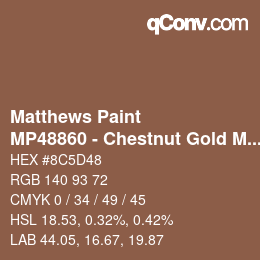 Color code: Matthews Paint - MP48860 - Chestnut Gold Met | qconv.com