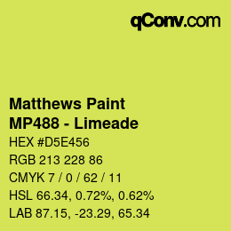 Color code: Matthews Paint - MP488 - Limeade | qconv.com