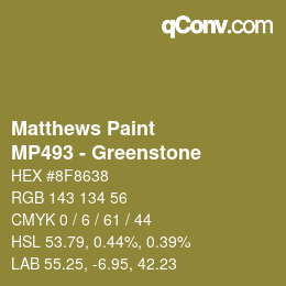 カラーコード: Matthews Paint - MP493 - Greenstone | qconv.com