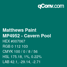 Color code: Matthews Paint - MP4952 - Cavern Pool | qconv.com