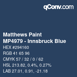 Color code: Matthews Paint - MP4979 - Innsbruck Blue | qconv.com