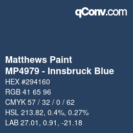 カラーコード: Matthews Paint - MP4979 - Innsbruck Blue | qconv.com