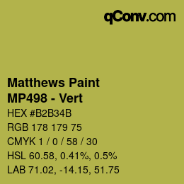 Code couleur: Matthews Paint - MP498 - Vert | qconv.com