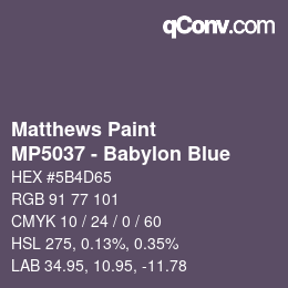 Farbcode: Matthews Paint - MP5037 - Babylon Blue | qconv.com