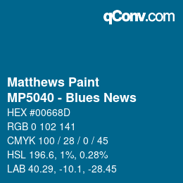 Code couleur: Matthews Paint - MP5040 - Blues News | qconv.com