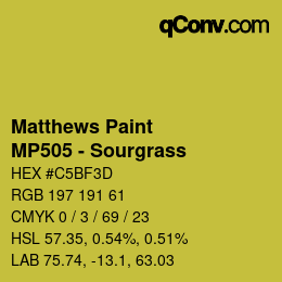 Code couleur: Matthews Paint - MP505 - Sourgrass | qconv.com