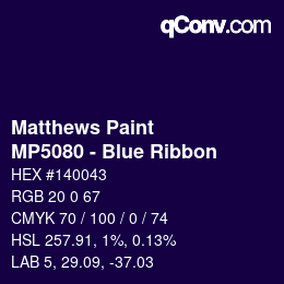 Code couleur: Matthews Paint - MP5080 - Blue Ribbon | qconv.com