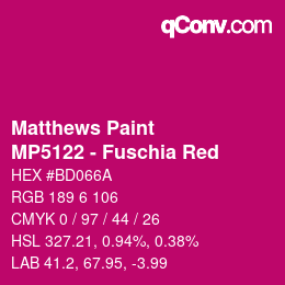 Farbcode: Matthews Paint - MP5122 - Fuschia Red | qconv.com