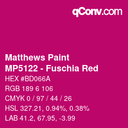 Color code: Matthews Paint - MP5122 - Fuschia Red | qconv.com