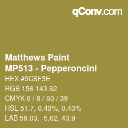 カラーコード: Matthews Paint - MP513 - Pepperoncini | qconv.com