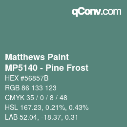 カラーコード: Matthews Paint - MP5140 - Pine Frost | qconv.com