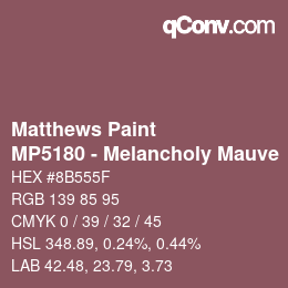Color code: Matthews Paint - MP5180 - Melancholy Mauve | qconv.com