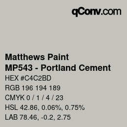 Code couleur: Matthews Paint - MP543 - Portland Cement | qconv.com