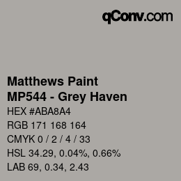 Farbcode: Matthews Paint - MP544 - Grey Haven | qconv.com