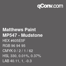 Farbcode: Matthews Paint - MP547 - Mudstone | qconv.com