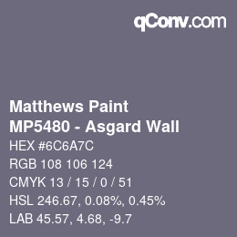 Farbcode: Matthews Paint - MP5480 - Asgard Wall | qconv.com