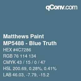 カラーコード: Matthews Paint - MP5488 - Blue Truth | qconv.com