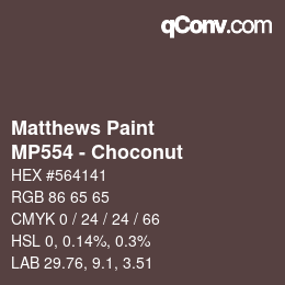 Color code: Matthews Paint - MP554 - Choconut | qconv.com