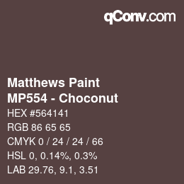 Code couleur: Matthews Paint - MP554 - Choconut | qconv.com