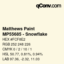 Color code: Matthews Paint - MP55685 - Snowflake | qconv.com
