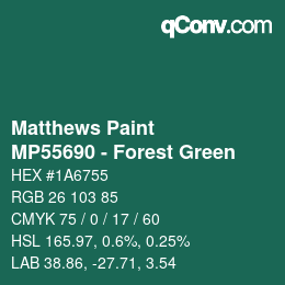 カラーコード: Matthews Paint - MP55690 - Forest Green | qconv.com