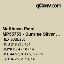 Color code: Matthews Paint - MP55753 - Sunrise Silver Metallic | qconv.com
