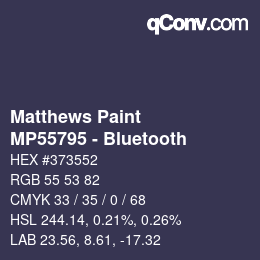 Color code: Matthews Paint - MP55795 - Bluetooth | qconv.com