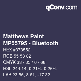 Código de color: Matthews Paint - MP55795 - Bluetooth | qconv.com