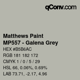カラーコード: Matthews Paint - MP557 - Galena Grey | qconv.com