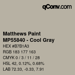 Código de color: Matthews Paint - MP55840 - Cool Gray | qconv.com