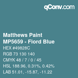 カラーコード: Matthews Paint - MP5659 - Fiord Blue | qconv.com