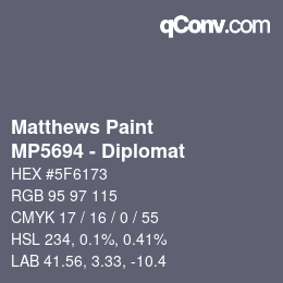 Code couleur: Matthews Paint - MP5694 - Diplomat | qconv.com