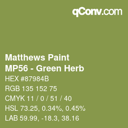Farbcode: Matthews Paint - MP56 - Green Herb | qconv.com