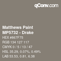 Color code: Matthews Paint - MP5732 - Drake | qconv.com