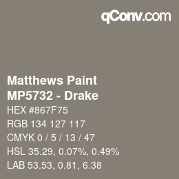 カラーコード: Matthews Paint - MP5732 - Drake | qconv.com