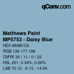 Color code: Matthews Paint - MP5753 - Daisy Blue | qconv.com