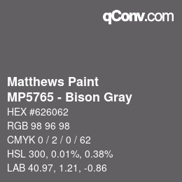 Code couleur: Matthews Paint - MP5765 - Bison Gray | qconv.com