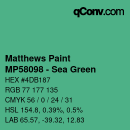 カラーコード: Matthews Paint - MP58098 - Sea Green | qconv.com