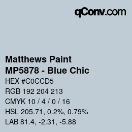 Code couleur: Matthews Paint - MP5878 - Blue Chic | qconv.com