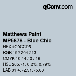 カラーコード: Matthews Paint - MP5878 - Blue Chic | qconv.com