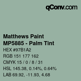 Code couleur: Matthews Paint - MP5885 - Palm Tint | qconv.com