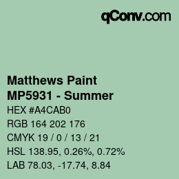 Code couleur: Matthews Paint - MP5931 - Summer | qconv.com
