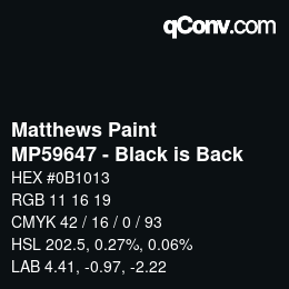 Code couleur: Matthews Paint - MP59647 - Black is Back | qconv.com