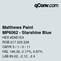 Color code: Matthews Paint - MP6062 - Starshine Blue | qconv.com