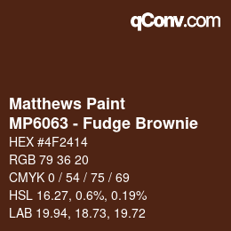 Color code: Matthews Paint - MP6063 - Fudge Brownie | qconv.com