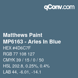 Código de color: Matthews Paint - MP6163 - Arles In Blue | qconv.com