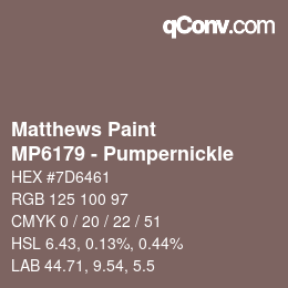 Farbcode: Matthews Paint - MP6179 - Pumpernickle | qconv.com