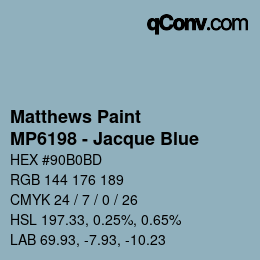 Color code: Matthews Paint - MP6198 - Jacque Blue | qconv.com