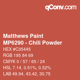 Farbcode: Matthews Paint - MP6290 - Chili Powder | qconv.com